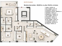 Parduodamas butas Šiaulių g. 10, Senamiestyje, Vilniuje, 204.88 kv.m ploto, 4 kambariai 4